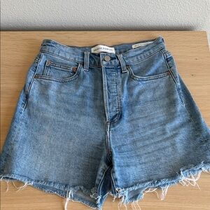 Denim Forum Light Blue Distressed Shorts